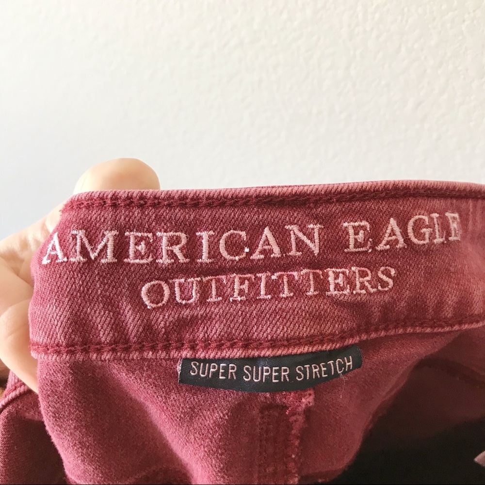 American Eagle Jegging Crop Super Stretch Red 8 - Picture 6 of 7